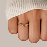 Mir - Anillo con Cristales y Vides de Uva en Oro
