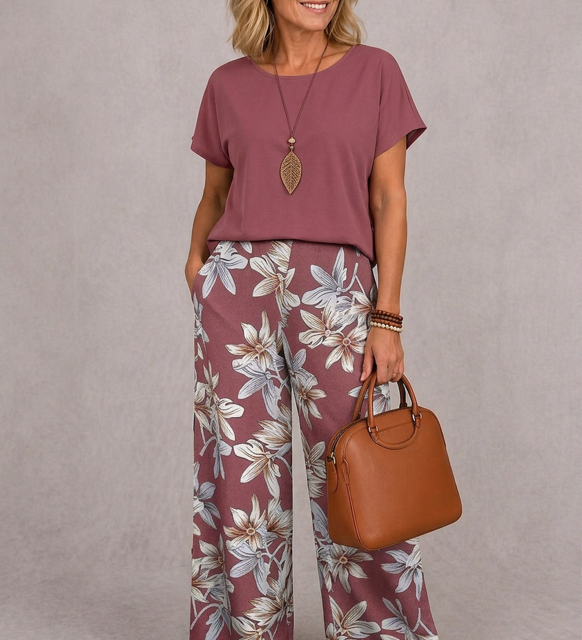 Rosie | Conjunto floral elegante de dos piezas