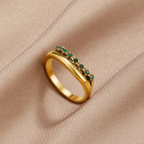 Mary - Anillo Multicapa Verde Esmeralda