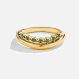 Mary - Anillo Multicapa Verde Esmeralda