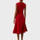 Katarina - Vestido midi asimétrico arrugado