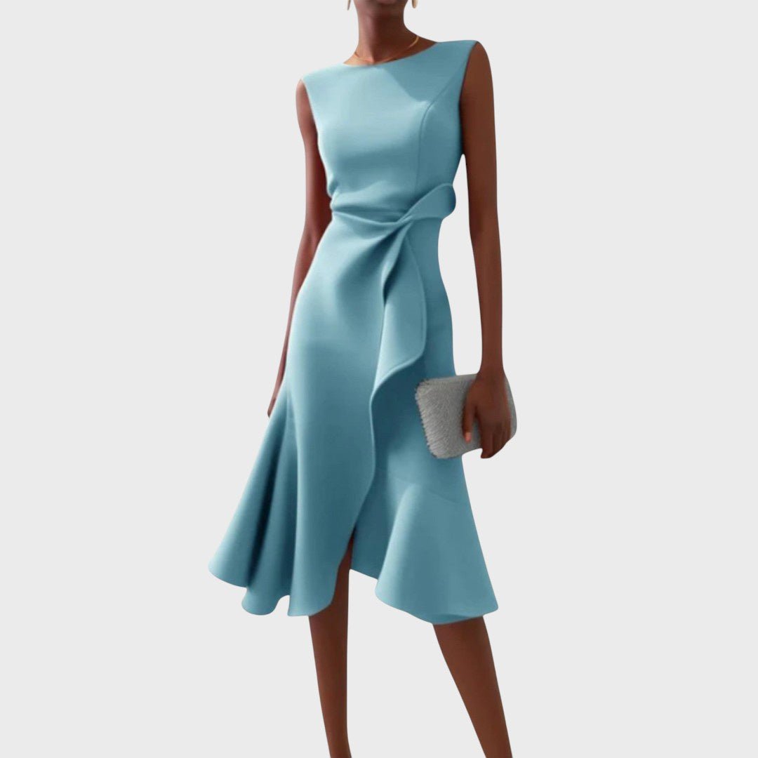 Katarina - Vestido midi asimétrico arrugado