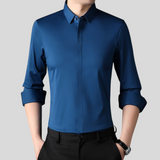 Mitchel - Camisa de hombre stretch sin arrugas