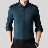 Mitchel - Camisa de hombre stretch sin arrugas