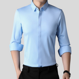 Mitchel - Camisa de hombre stretch sin arrugas