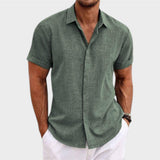 Oliver - Camisa de hombre de lino con mangas cortas