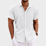 Oliver - Camisa de hombre de lino con mangas cortas