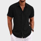 Oliver - Camisa de hombre de lino con mangas cortas