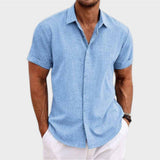 Oliver - Camisa de hombre de lino con mangas cortas