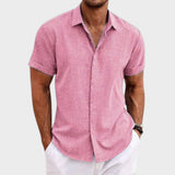 Oliver - Camisa de hombre de lino con mangas cortas