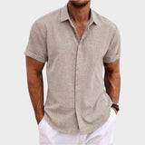 Oliver - Camisa de hombre de lino con mangas cortas