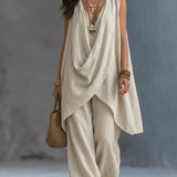 Conjunto boho femenino de algodón y lino libre