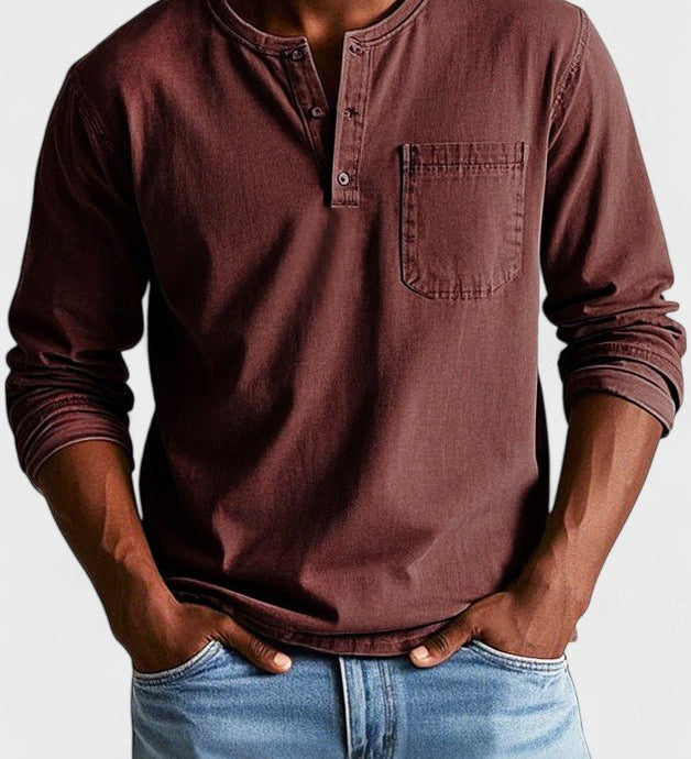 Sebastián - Camisa vintage de manga larga