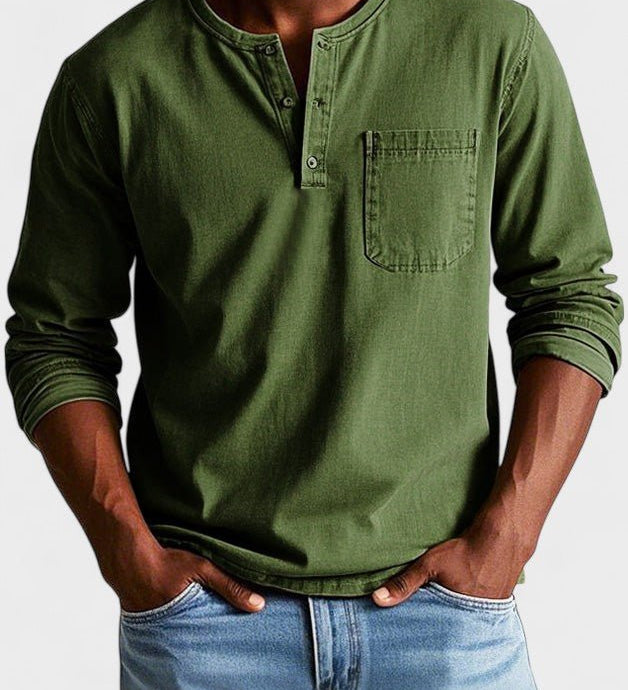 Sebastián - Camisa vintage de manga larga