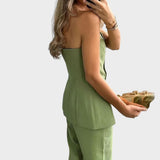 Milica - Conjunto de top y pantalones para mujer