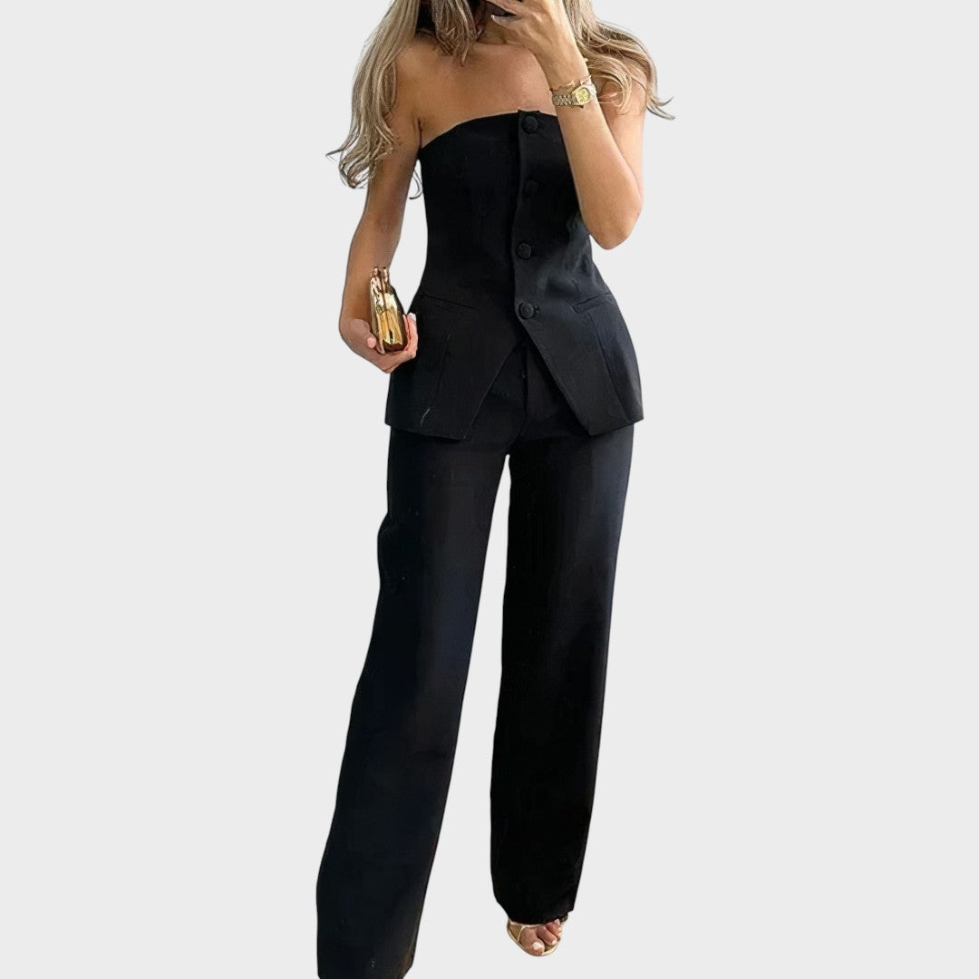 Milica - Conjunto de top y pantalones para mujer