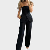 Milica - Conjunto de top y pantalones para mujer