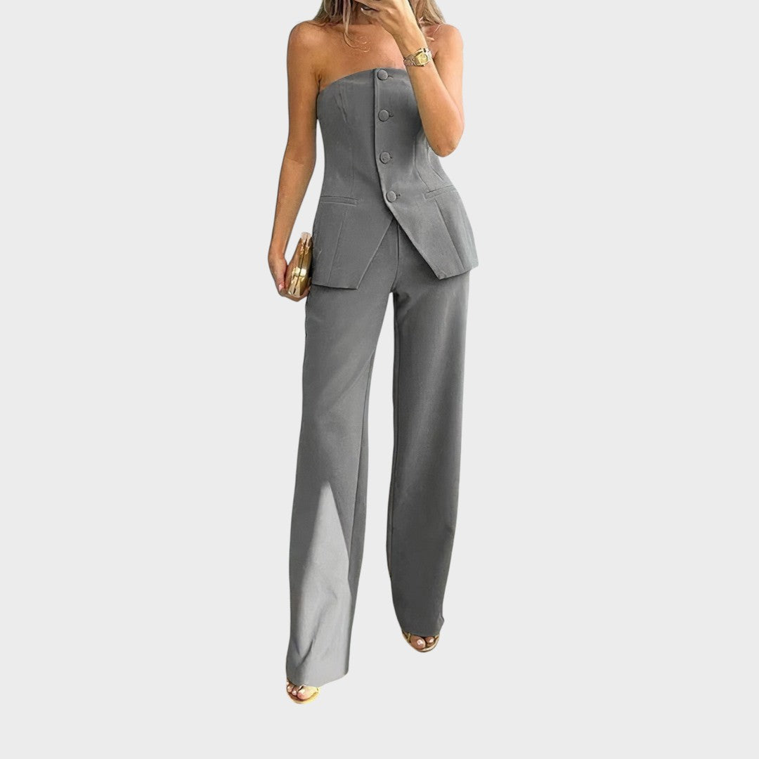 Milica - Conjunto de top y pantalones para mujer