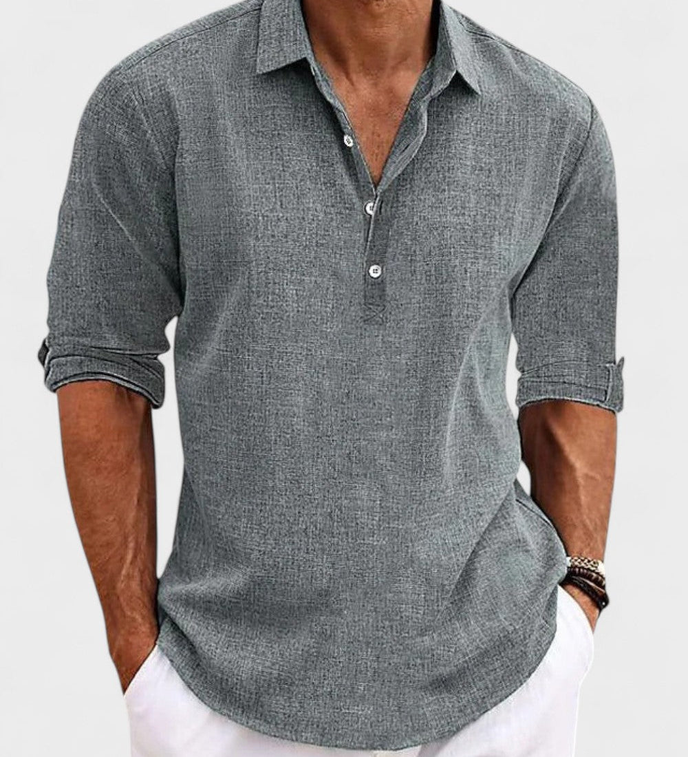 Tage - Camisa clásica de algodón