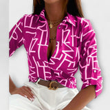 Camila – Blusa Geométrica Sofisticada