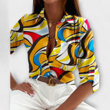 Camila – Blusa Geométrica Sofisticada