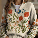 Juniper | Cardigan con cremallera en campo de flores silvestres